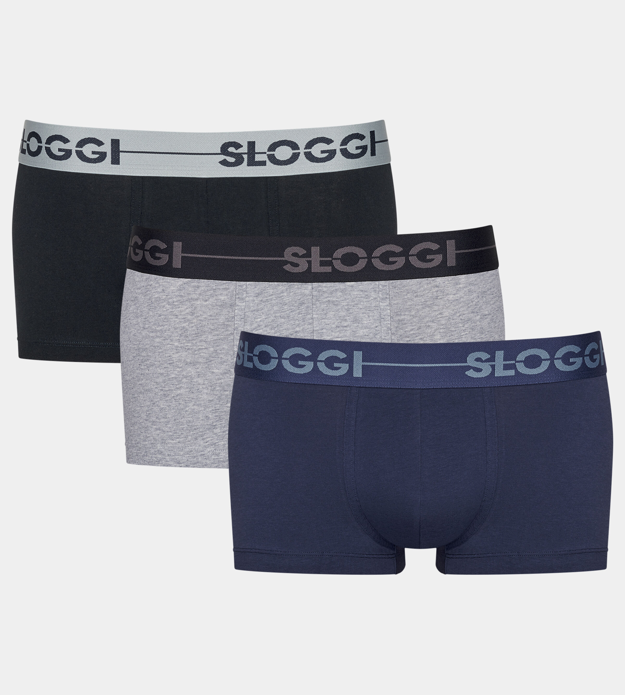 Mens 2 Pack Sloggi 24/7 Basic Natural Cotton Boxer Shorts